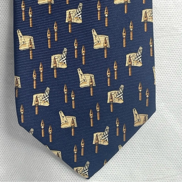 Burberrys of London Silk Neck Tie Fountain Pen Card Suit Pattern Made in Italy - Picture 4 of 14
